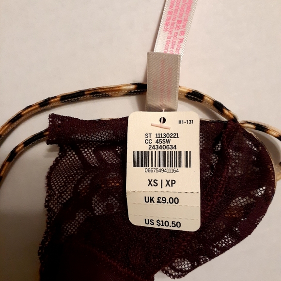PINK Victoria's secret Thongs sz.xs maroon - Picture 3 of 4